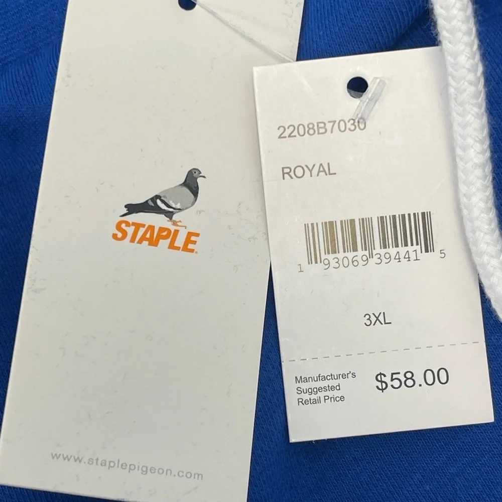 STAPLE Men's Decatur Sweat Short in Royal Blue, 3X - NWT